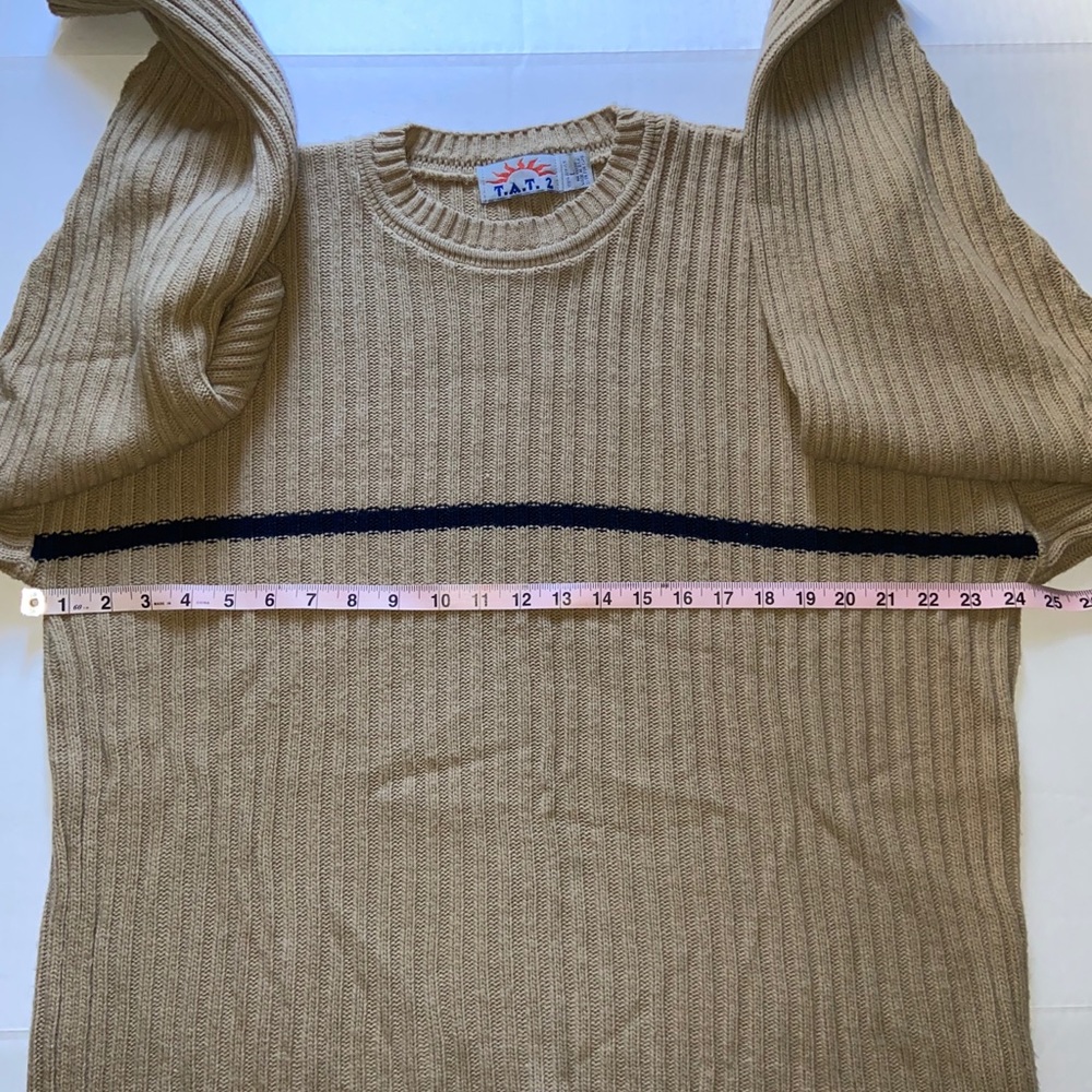 T.A.T.2 Vintage Single Line Tan Sweater Large - Picture 6 of 6